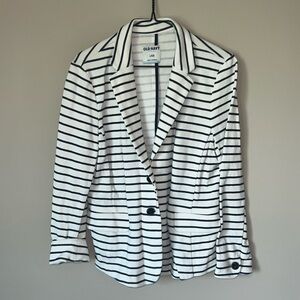 Old Navy - Navy Striped Blazer - Cotton - Large